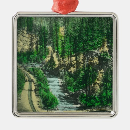 Uitzicht van Mt. Shasta van Shasta Retreat Metalen Ornament (Voorkant)