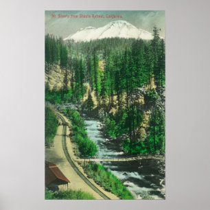 Uitzicht van Mt. Shasta van Shasta Retreat Poster