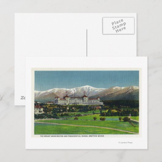 Uitzicht van Mt Washington Hotel, Presidentieel be Briefkaart (Voorkant / Achterkant)