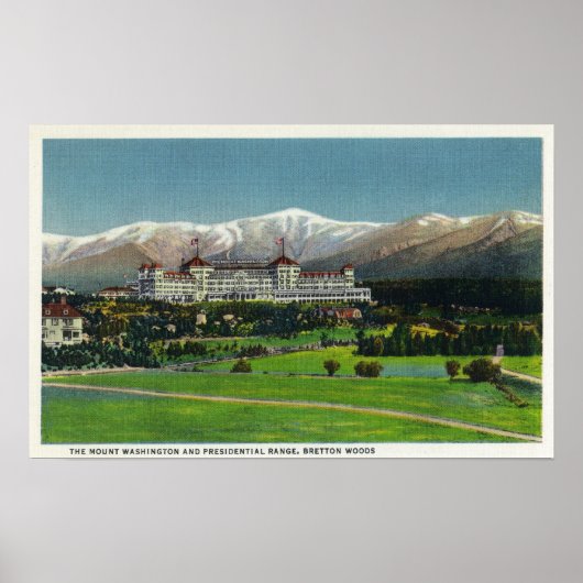 Uitzicht van Mt Washington Hotel, Presidentieel be Poster (Voorkant)