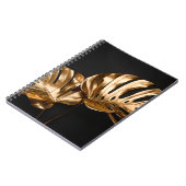 Uitzicht van natuurlijk goud, onder monstera trop  notitieboek (Linkerzijde)