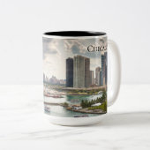 Uitzicht van Navy Pier - Chicago Foto Mok (Voorkant rechts)