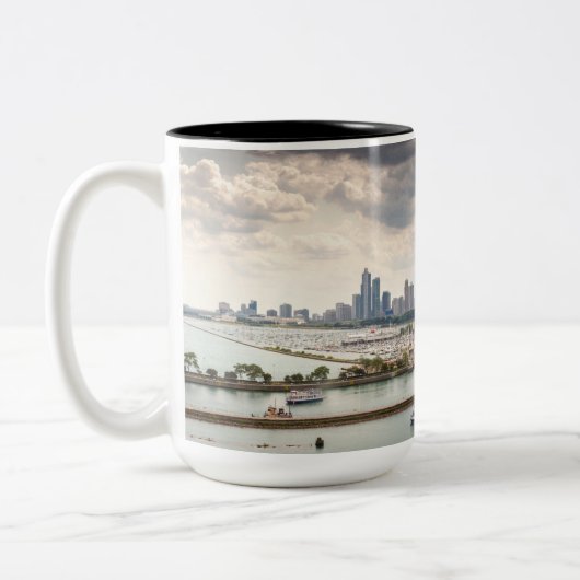 Uitzicht van Navy Pier - Chicago Foto Mok (Links)