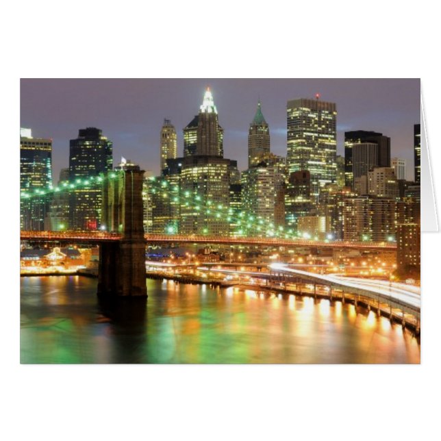 Uitzicht van Neder-Manhattan en de Brooklyn Bridge (Voorkant Horizontaal)
