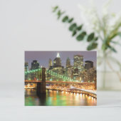 Uitzicht van Neder-Manhattan en de Brooklyn Bridge Briefkaart (Staand voorkant)