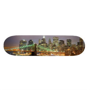 Uitzicht van Neder-Manhattan en de Brooklyn Bridge Persoonlijk Skateboard