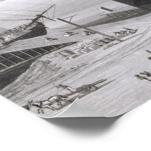 Uitzicht van New Orleans uit de Lower Cotton Pr Poster (Hoek)