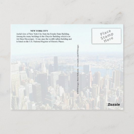 Uitzicht van New York Briefkaart (Achterkant)