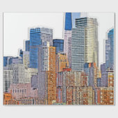 Uitzicht van New York City Skyline artistiek Cadeaupapier (Vlak)
