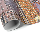 Uitzicht van New York City Skyline artistiek Cadeaupapier (Rol Hoek)