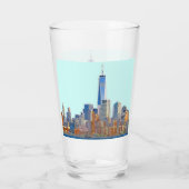 Uitzicht van New York City Skyline artistiek Glas (Achterkant)