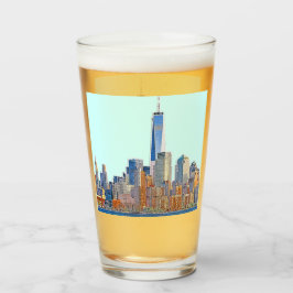 Uitzicht van New York City Skyline artistiek Glas