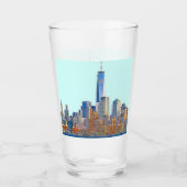 Uitzicht van New York City Skyline artistiek Glas (Voorkant)