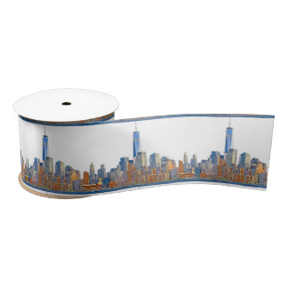 Uitzicht van New York City Skyline artistiek Satijnen Lint