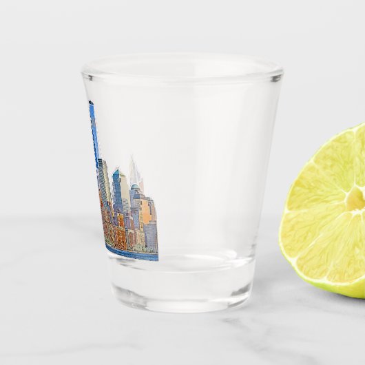 Uitzicht van New York City Skyline artistiek Shot Glas (Rechts)