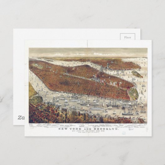 Uitzicht van New York en Brooklyn (1877) Briefkaart (Voorkant / Achterkant)