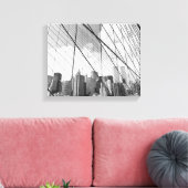 Uitzicht van New York vanaf Brooklyn Bridge Canvas Afdruk (Insitu (Woonkamer))