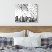 Uitzicht van New York vanaf Brooklyn Bridge Canvas Afdruk (Insitu (Slaapkamer))