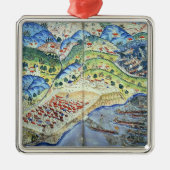 Uitzicht van Nice uit de "Suleymanname" Metalen Ornament (Voorkant)