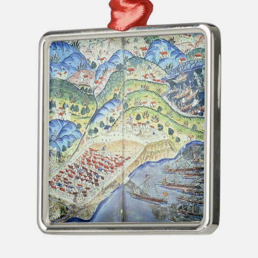 Uitzicht van Nice uit de "Suleymanname" Metalen Ornament (Links)