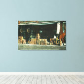 Uitzicht van nieuwe Chinese immigranten op Sidewal Canvas Afdruk (Insitu (Houten vloer))