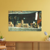 Uitzicht van nieuwe Chinese immigranten op Sidewal Canvas Afdruk (Insitu (Woonkamer))