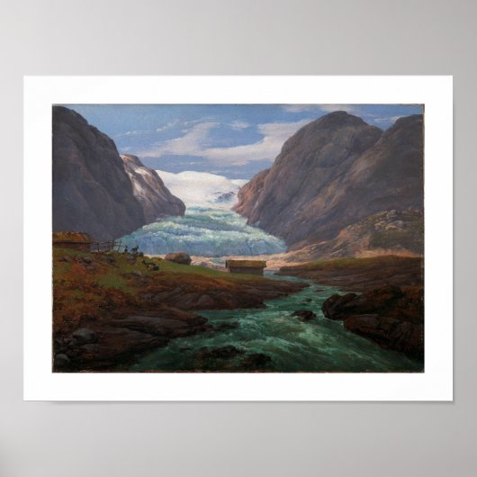 Uitzicht van Nigardsbreen in Jostedalen 1847 JCC D Poster (Voorkant)