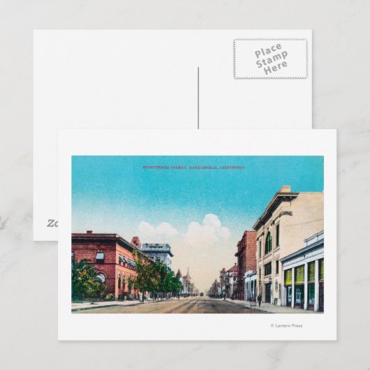Uitzicht van Nineteenth StreetBakersfield, CA Briefkaart (Voorkant / Achterkant)