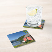 Uitzicht van Noorse fjord en onderzetter van boten (Insitu)