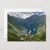 Uitzicht van Noorwegen aan Geiranger van Flydalsju Briefkaart (Voorkant / Achterkant)