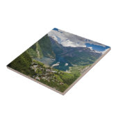 Uitzicht van Noorwegen aan Geiranger van Flydalsju Tegeltje (Zijkant)
