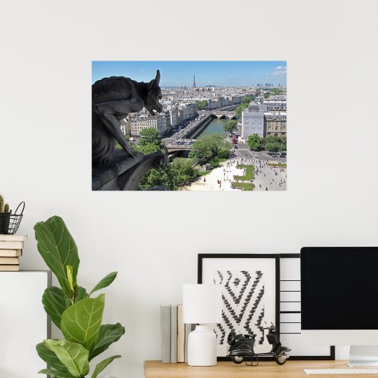 Uitzicht van Notre Dame de Paris (Poster) Poster (Thuiskantoor)