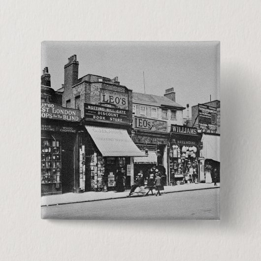 Uitzicht van Notting Hill Gate, c.1913 Vierkante Button 5,1 Cm (Voorkant)