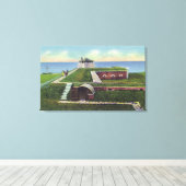 Uitzicht van officier Quarters in het oude Franse Canvas Afdruk (Insitu (Houten vloer))