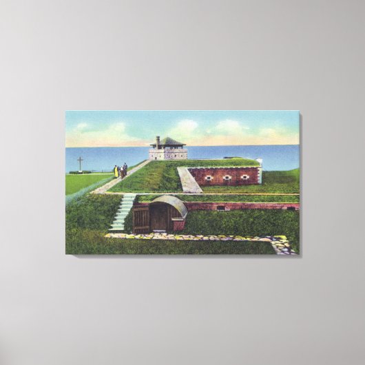 Uitzicht van officier Quarters in het oude Franse Canvas Afdruk (Voorkant)