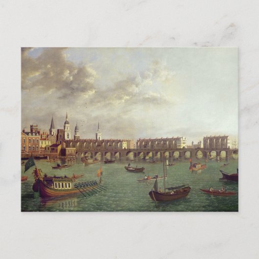 Uitzicht van Old London Bridge Briefkaart (Voorkant)