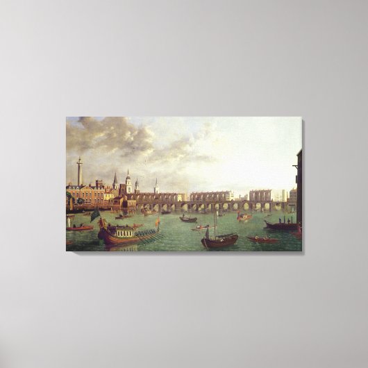 Uitzicht van Old London Bridge Canvas Afdruk (Voorkant)