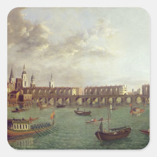 Uitzicht van Old London Bridge Vierkante Sticker