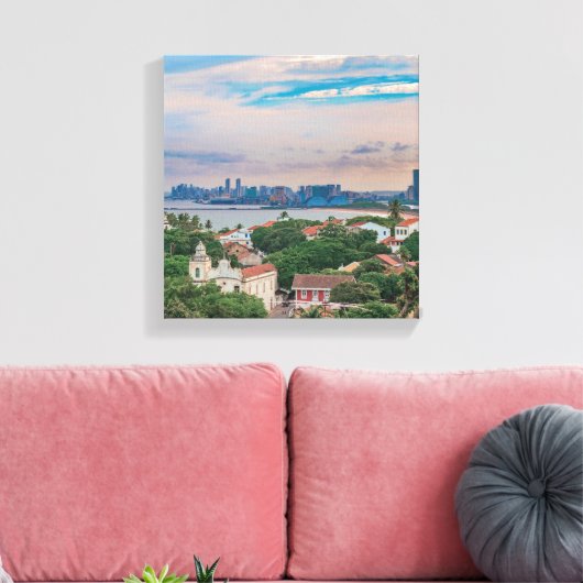 Uitzicht van Olinda en Recife Pernambuco Brazilië Canvas Afdruk (Insitu (Woonkamer))