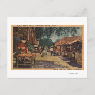 Uitzicht van Olvera St. (El Paso de LA) Briefkaart