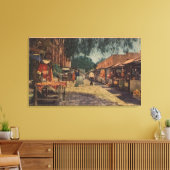 Uitzicht van Olvera St. (El Paso de LA) Canvas Afdruk (Insitu (Woonkamer))