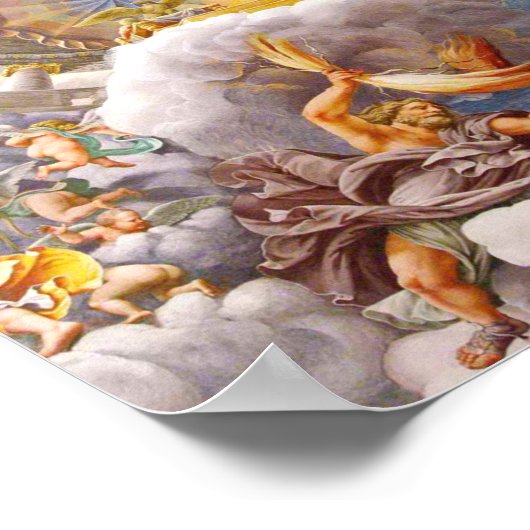 Uitzicht van Olympus Home Gods Fresco van Giulio R Poster (Hoek)