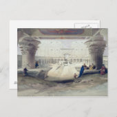 Uitzicht van onder het Portico Temple of Edfou, Up Briefkaart (Voorkant / Achterkant)