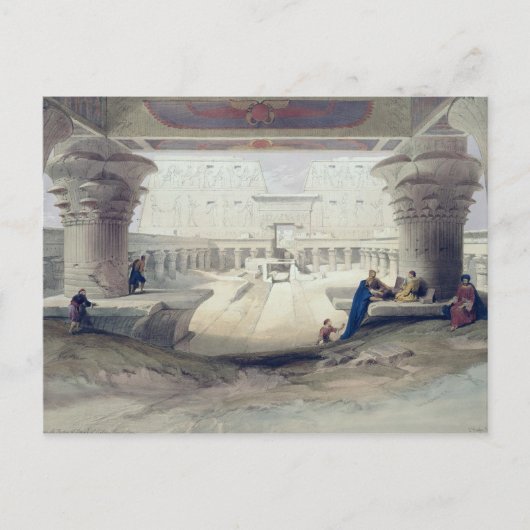 Uitzicht van onder het Portico Temple of Edfou, Up Briefkaart (Voorkant)