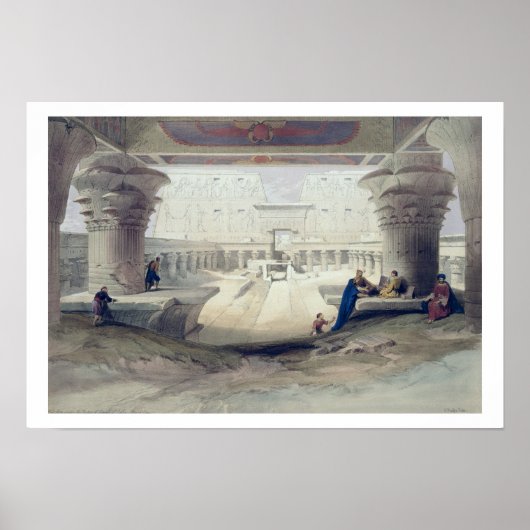Uitzicht van onder het Portico Temple of Edfou, Up Poster (Voorkant)