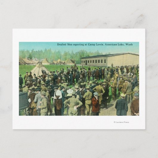 Uitzicht van ontslagen soldaten die verslag uitbre briefkaart (Voorkant)