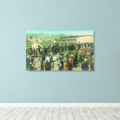 Uitzicht van ontslagen soldaten die verslag uitbre canvas afdruk (Insitu (Houten vloer))