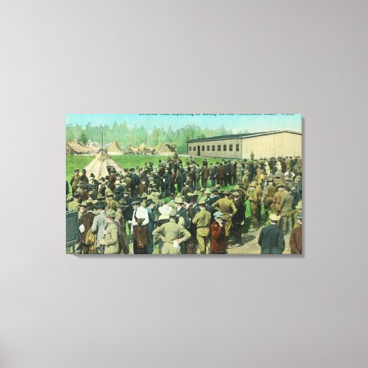 Uitzicht van ontslagen soldaten die verslag uitbre canvas afdruk (Voorkant)