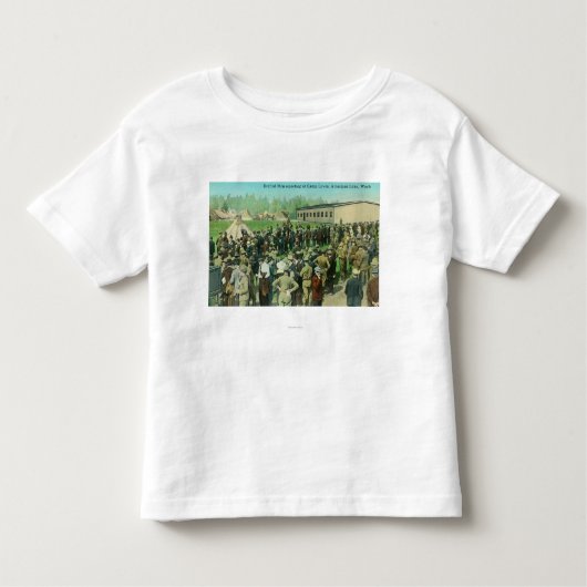 Uitzicht van ontslagen soldaten die verslag uitbre kinder shirts (Voorkant)