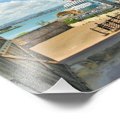 Uitzicht van Open Deuren naar de haven met cruises Foto Afdruk (Hoek)